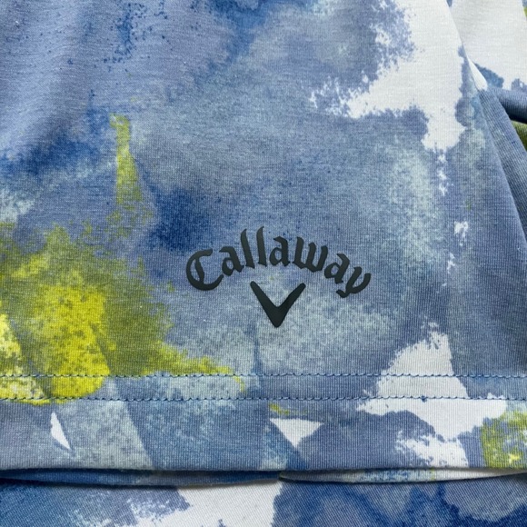 Callaway Golf Polo Shirt Men's Blue White Abstract Print Short Sleeve Swing Tech - Picture 6 of 8